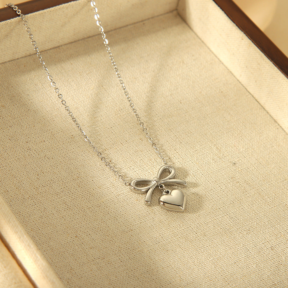 Black And White Gemstone Premium Temperamental Cold Style Metal Vintage Hemp Flowers Chain Necklace